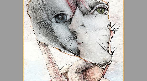 Stolzes Erkennen im weißen Marmor