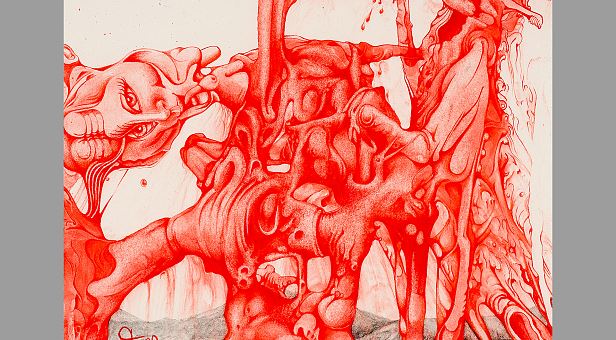 Verschlingungen in rot