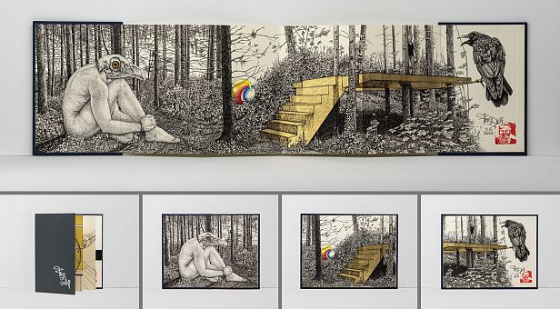 Leporello-Zeichnung 3. 6. 2022